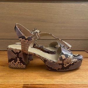 M. Gemi Lizza Nuova Platform Snakeskin Sandals / Heels, EU 41, US 10